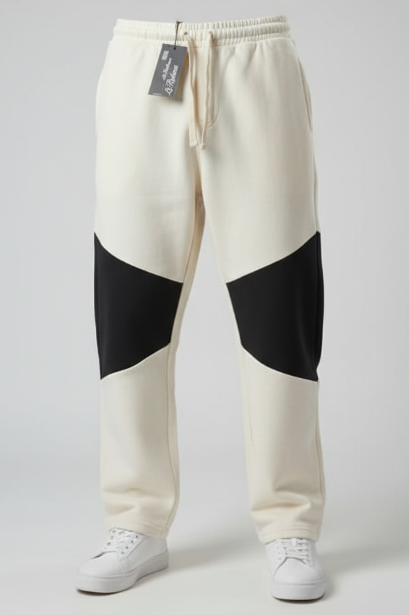 Wholesale Men's Premium French Terry Trousers (Premium+) | Bulk Order Joggers with Contrast Knee Panel