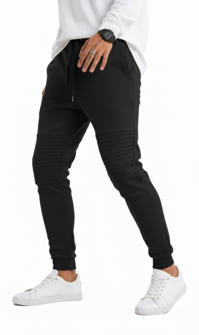 Wholesale Men's Premium Terry Joggers (Premium+) | Bulk Order Trousers with Horizontal Knee Stitch Detail
