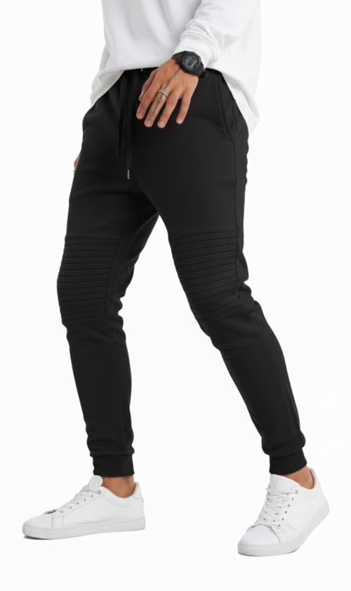 Wholesale Men's Premium Terry Joggers (Premium+) | Bulk Order Trousers with Horizontal Knee Stitch Detail