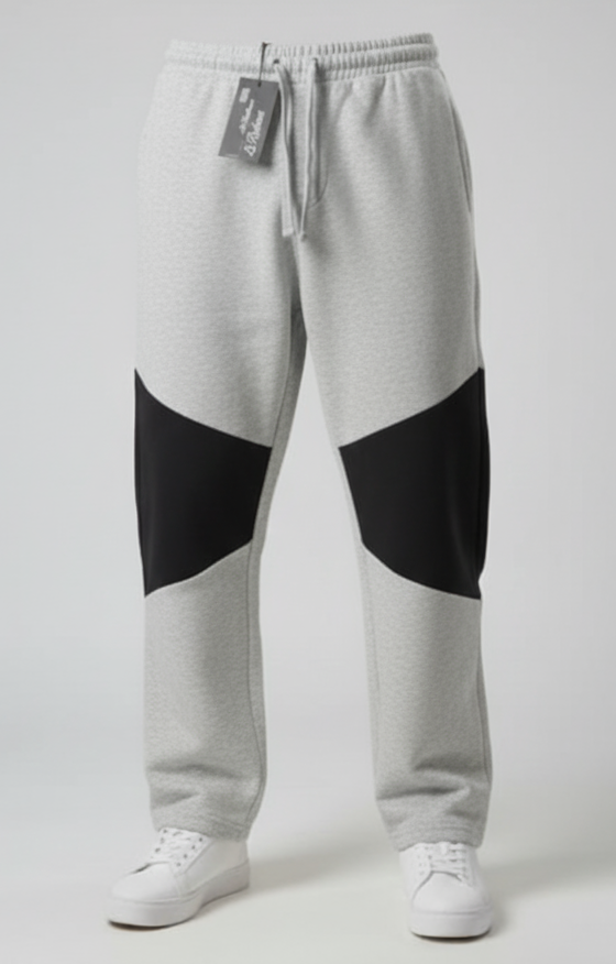 Wholesale Men's Premium French Terry Trousers (Premium+) | Bulk Order Joggers with Contrast Knee Panel