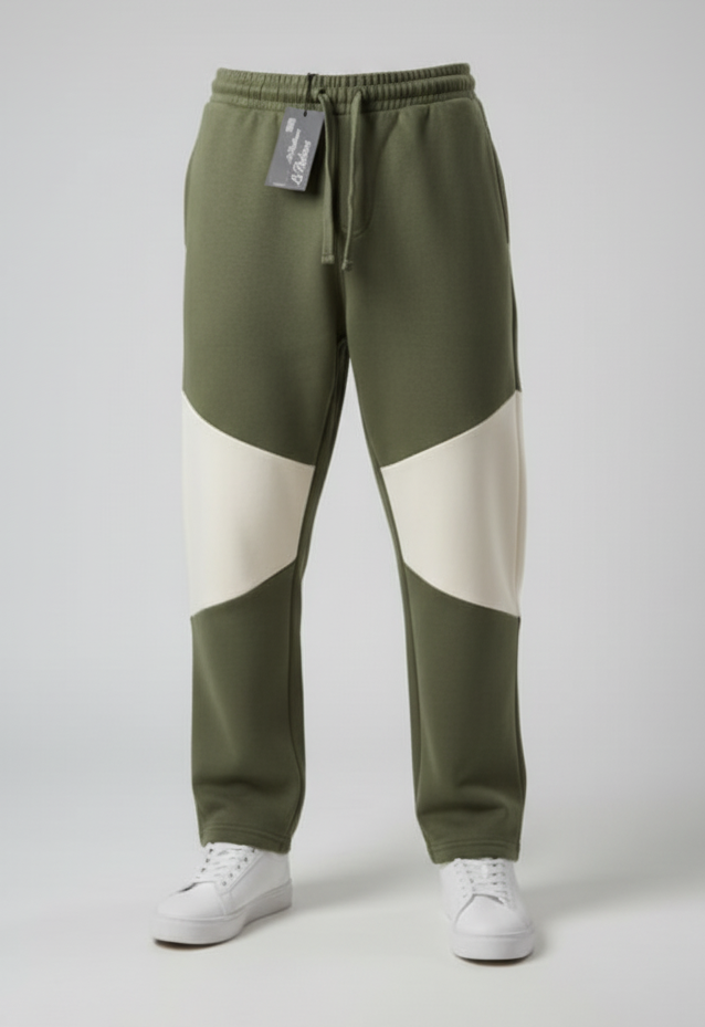 Wholesale Men's Premium French Terry Trousers (Premium+) | Bulk Order Joggers with Contrast Knee Panel